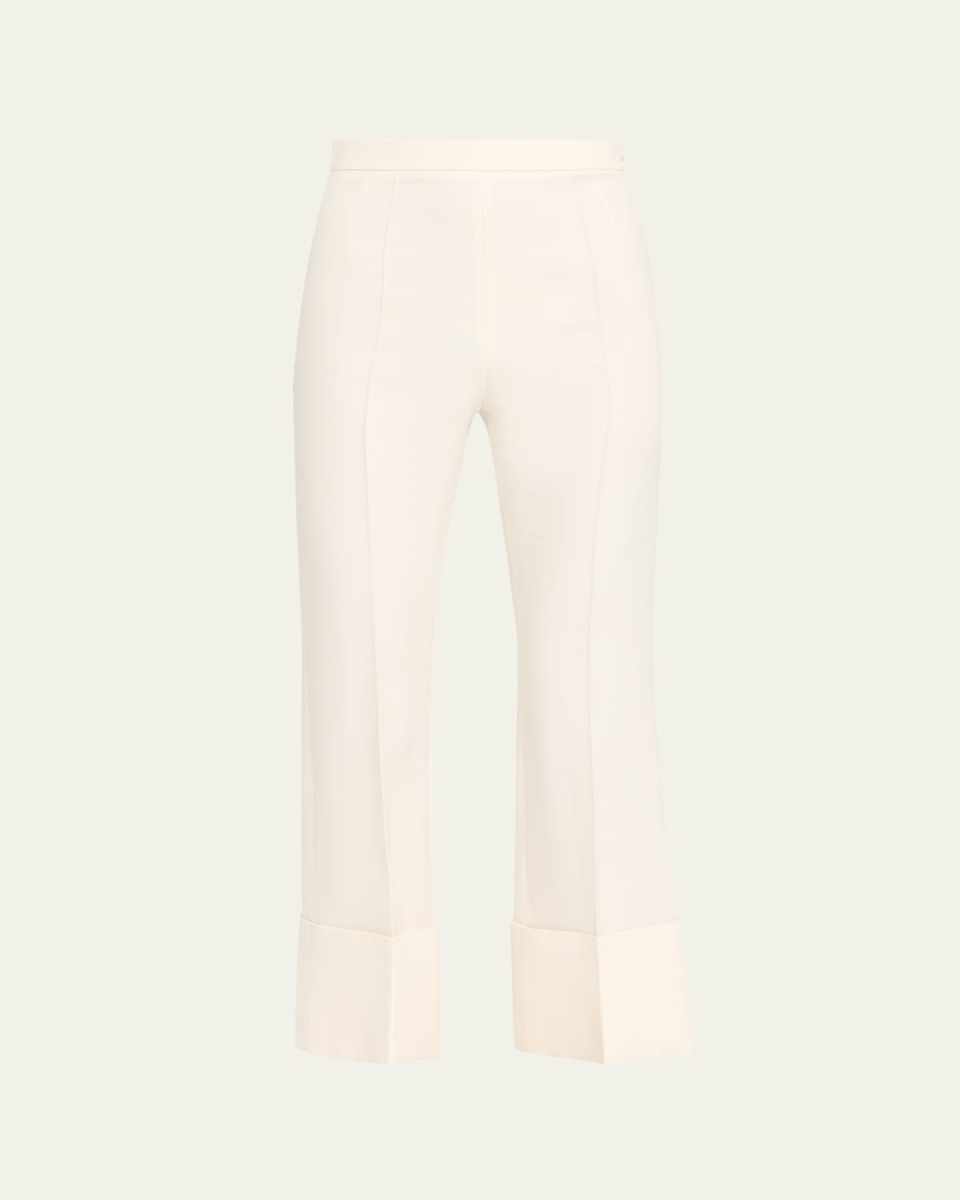 Crepe Kickflare Crop Trousers
